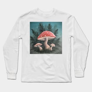 Cute Mushrooms and Ferns Long Sleeve T-Shirt